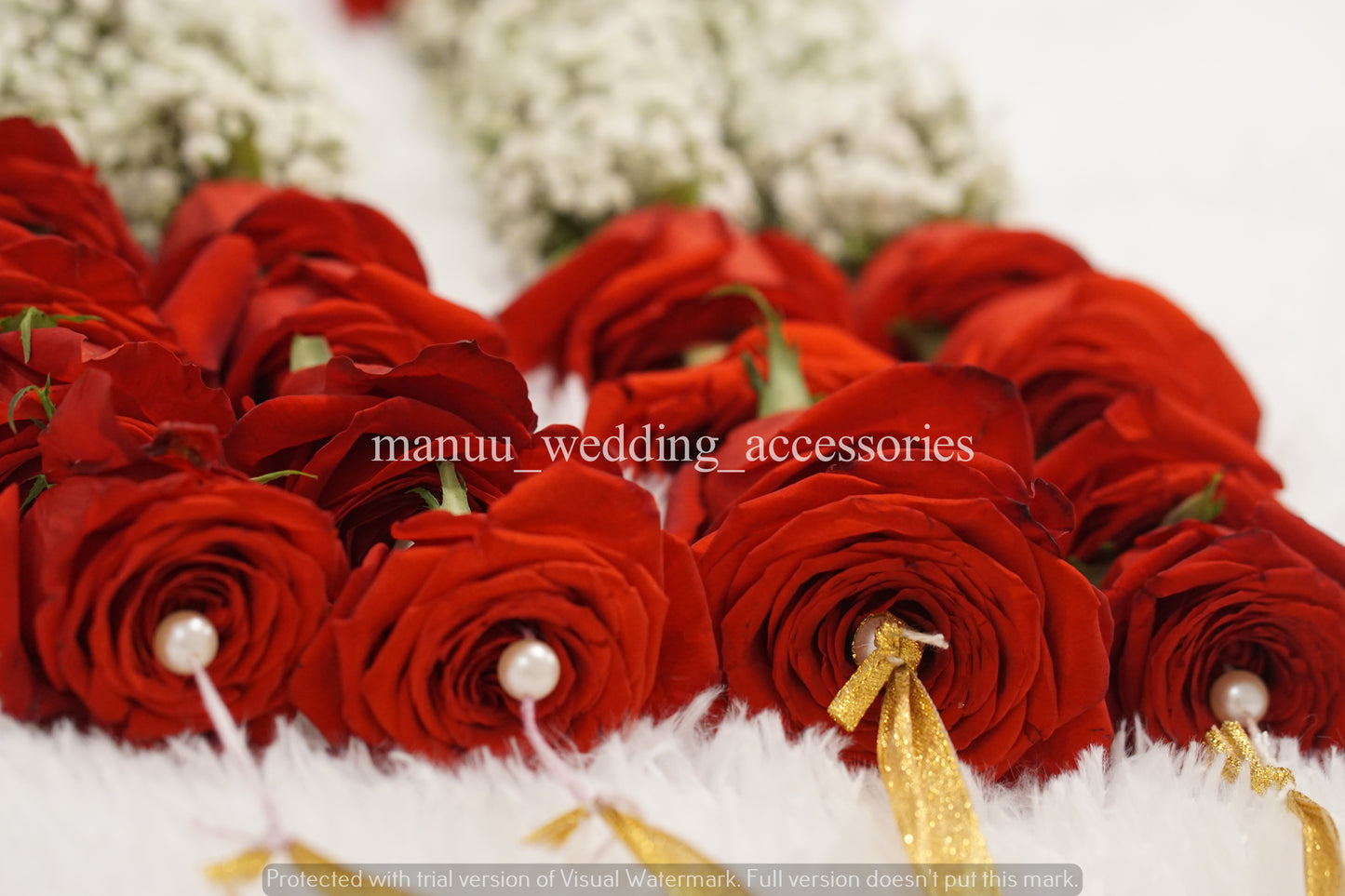 Fresh Flower Garlands – Roses & Baby's Breath - Customization Available