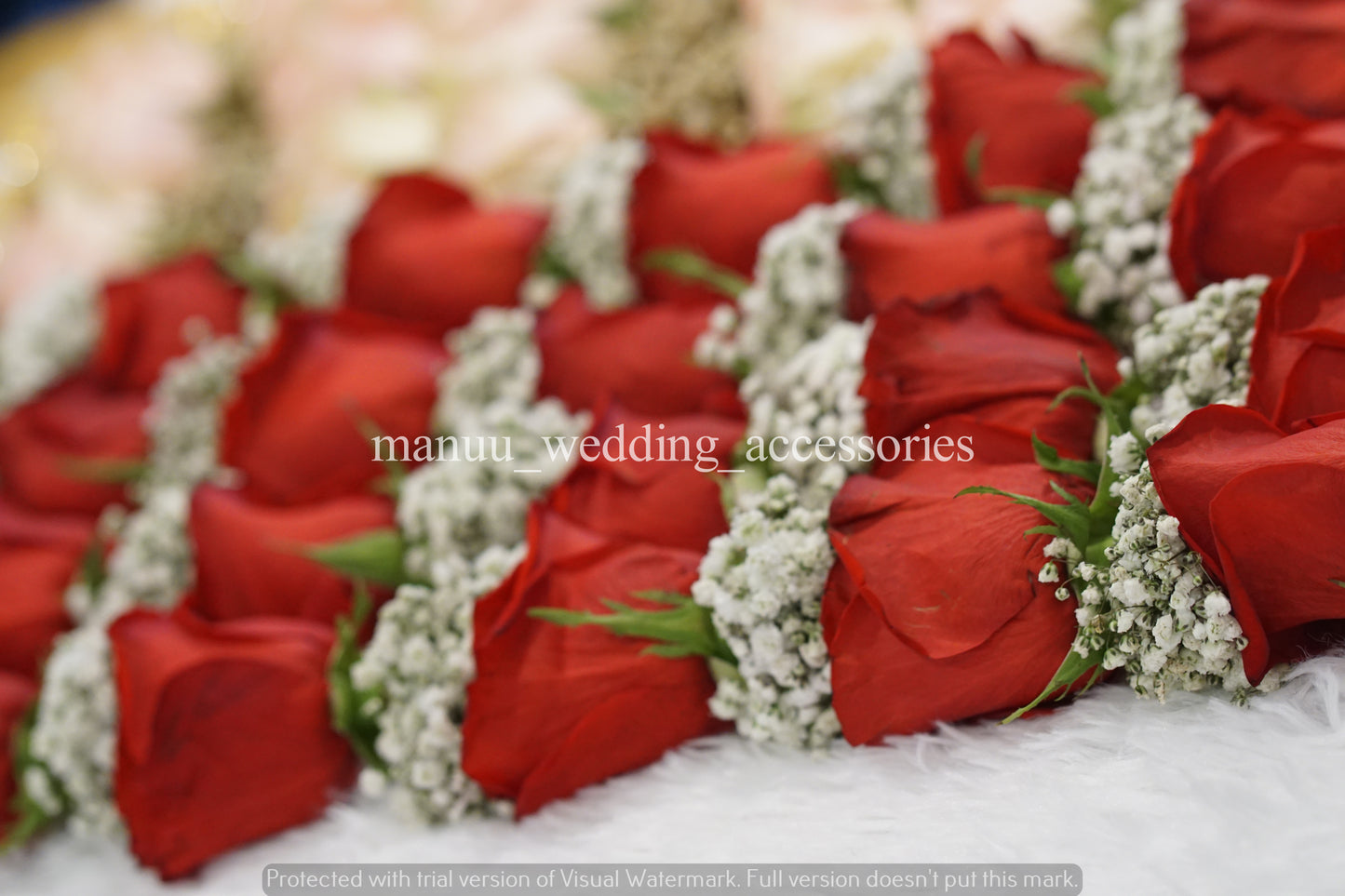 Fresh Flower Garlands – Roses & Baby's Breath - Customization Available