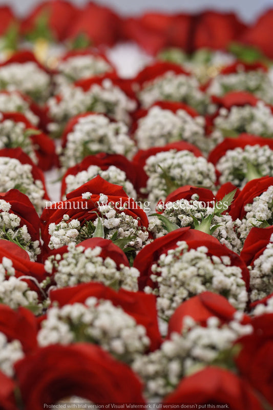 Fresh Flower Garlands – Roses & Baby's Breath - Customization Available