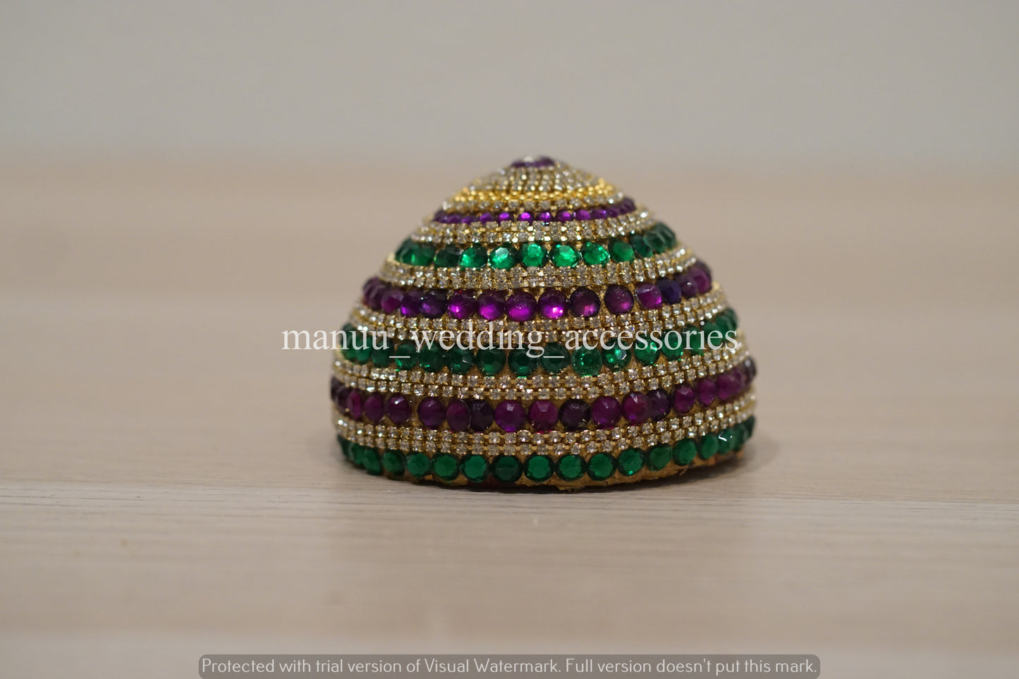 Kobbari Kudakalu OR Kobbari Chippalu - Full Design - Green, Brinjal and stone chain