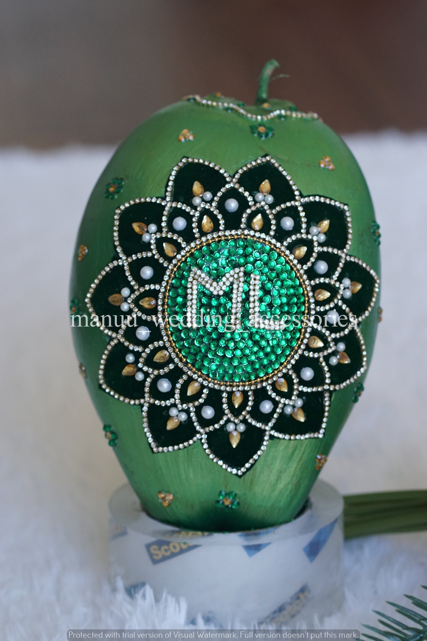 Fresh Kobbari Bondam - Flower design with names