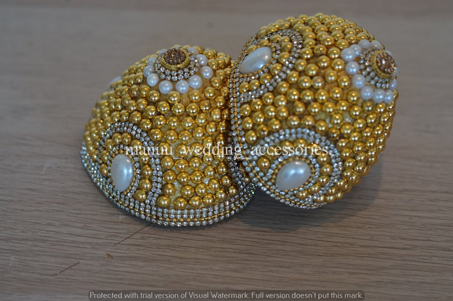 Kobbari Kudakalu OR Kobbari Chippalu - Full Design - White and Gold pearls