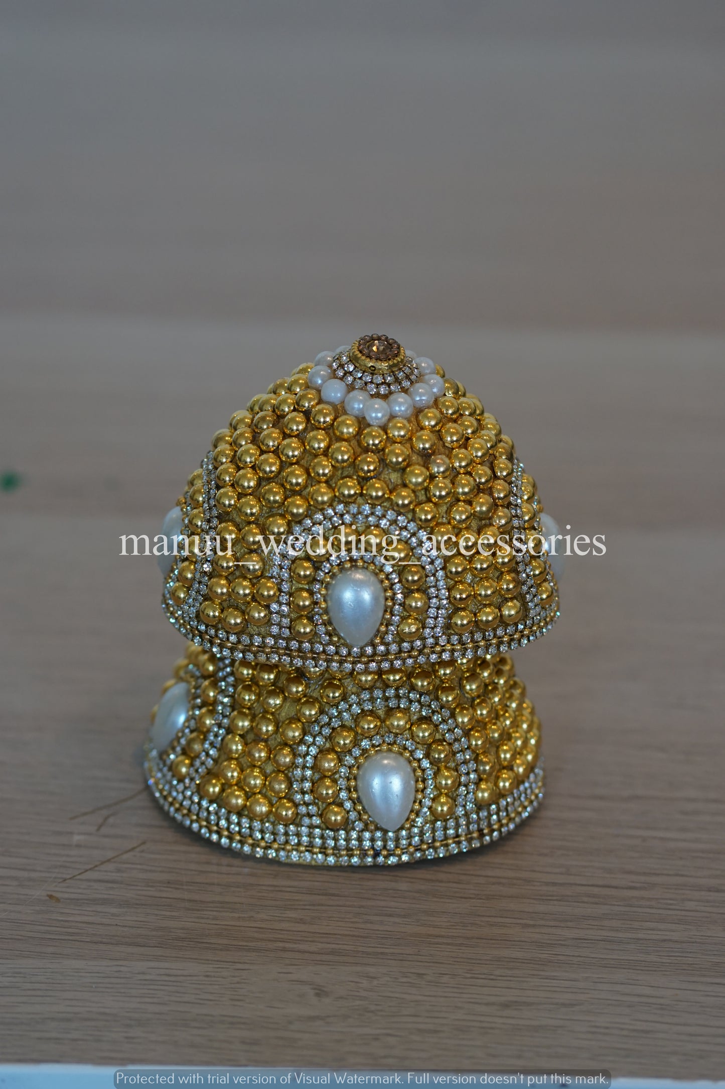 Kobbari Kudakalu OR Kobbari Chippalu - Full Design - White and Gold pearls