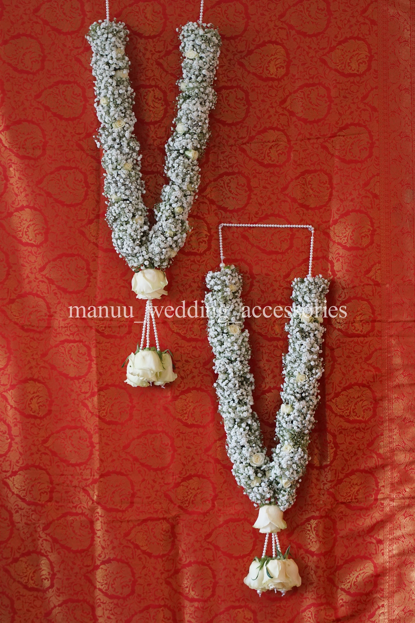 Fresh Flower Garlands – Baby's Breath and small Roses- Customization Available