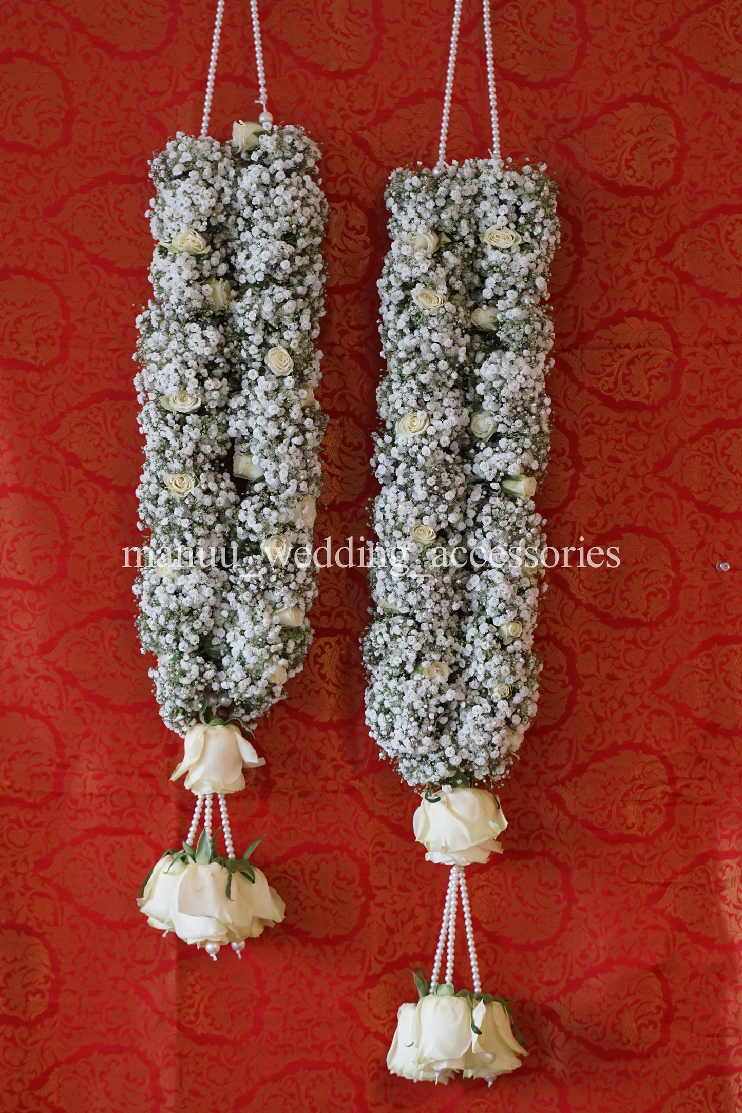 Fresh Flower Garlands – Baby's Breath and small Roses- Customization Available