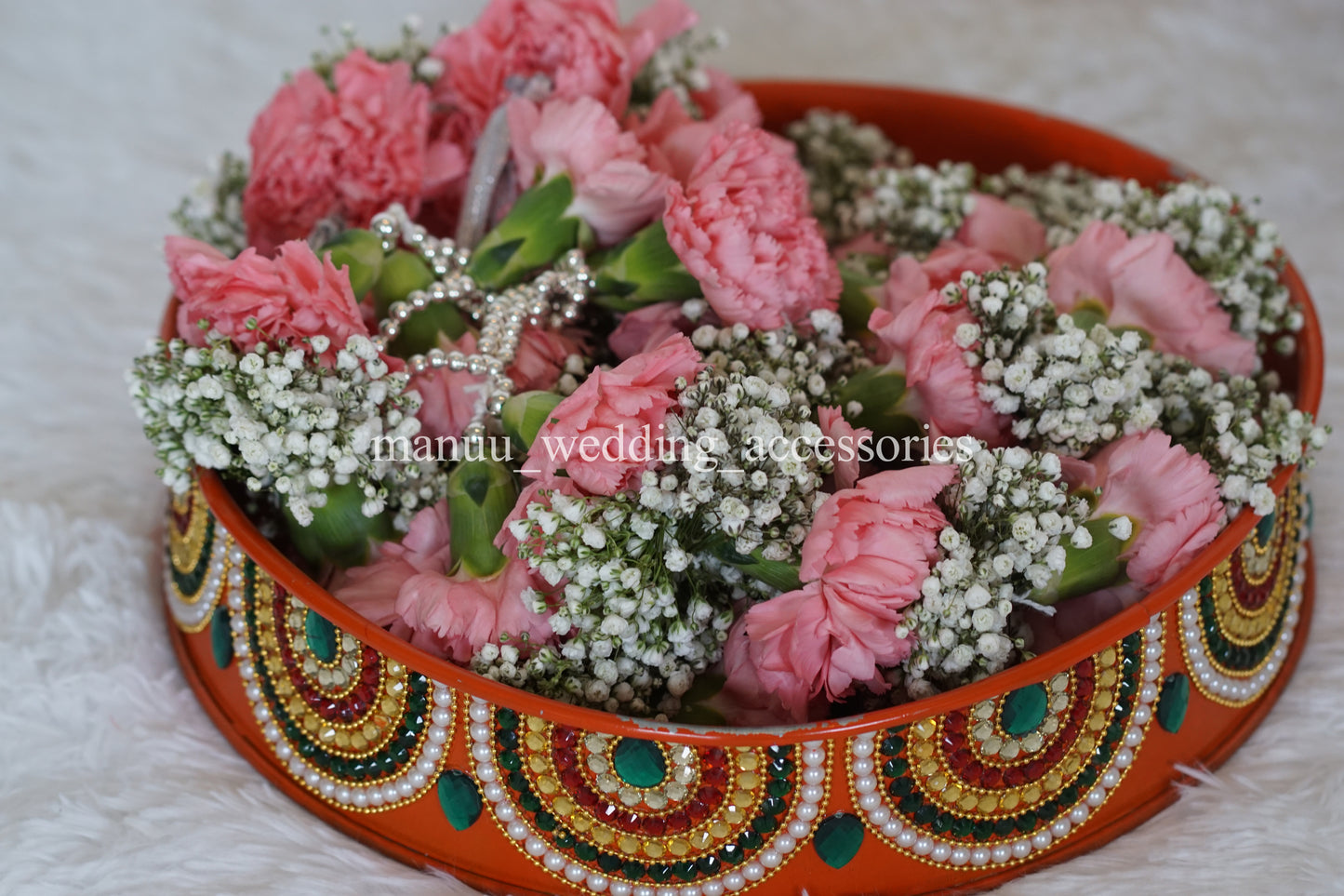 Fresh Flower Garlands – Baby's Breath(Gypsophila) and Pink Carnations- Customization Available