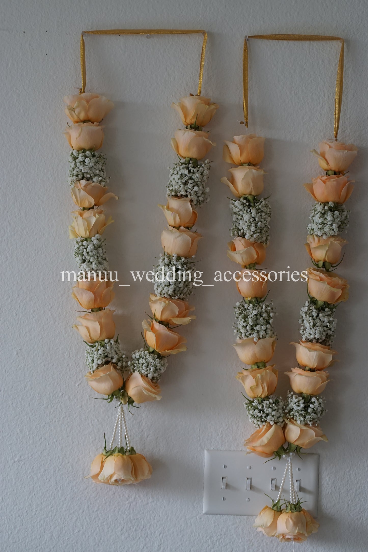 Fresh Flower Garlands – Roses & Baby's Breath - Customization Available