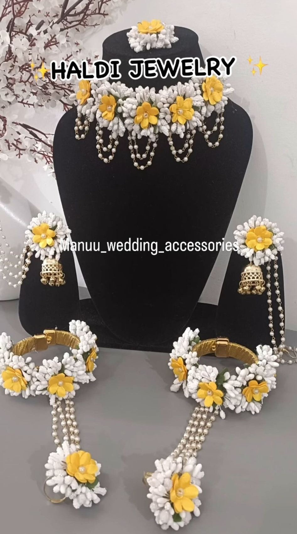 Haldi Jewelry -Yellow & White