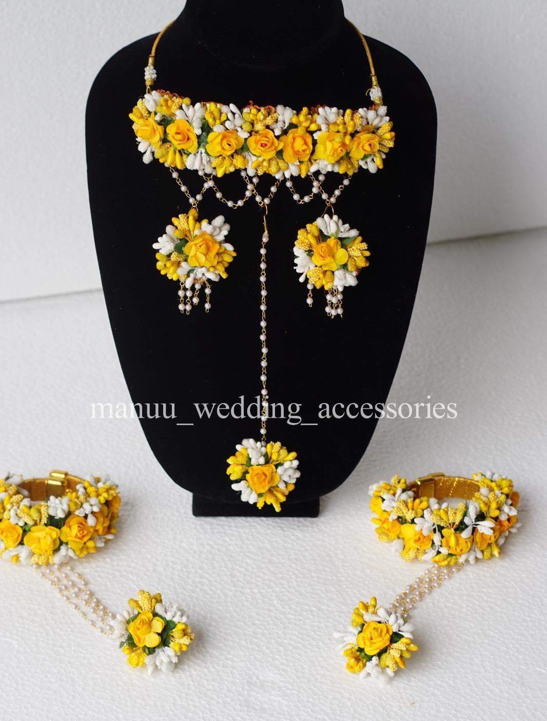 Haldi Jewelry -Yellow & White