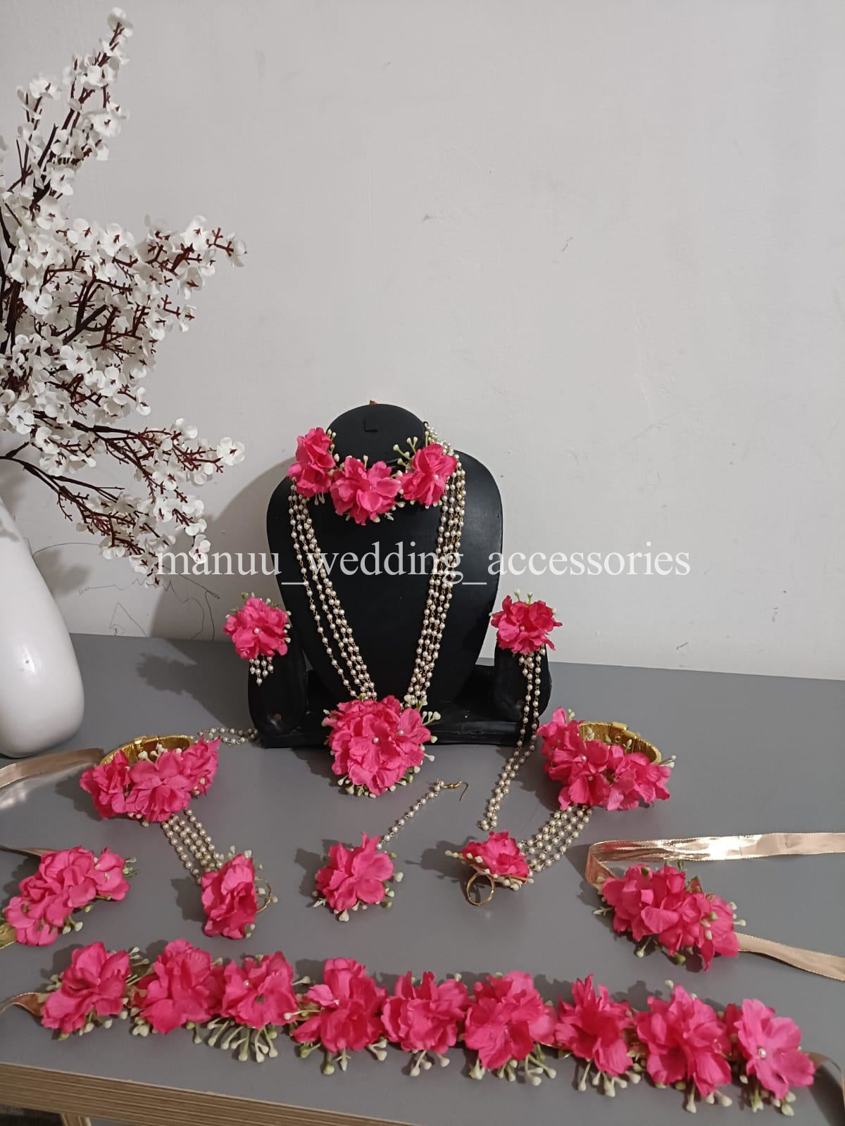 Haldi Jewelry -Red flower