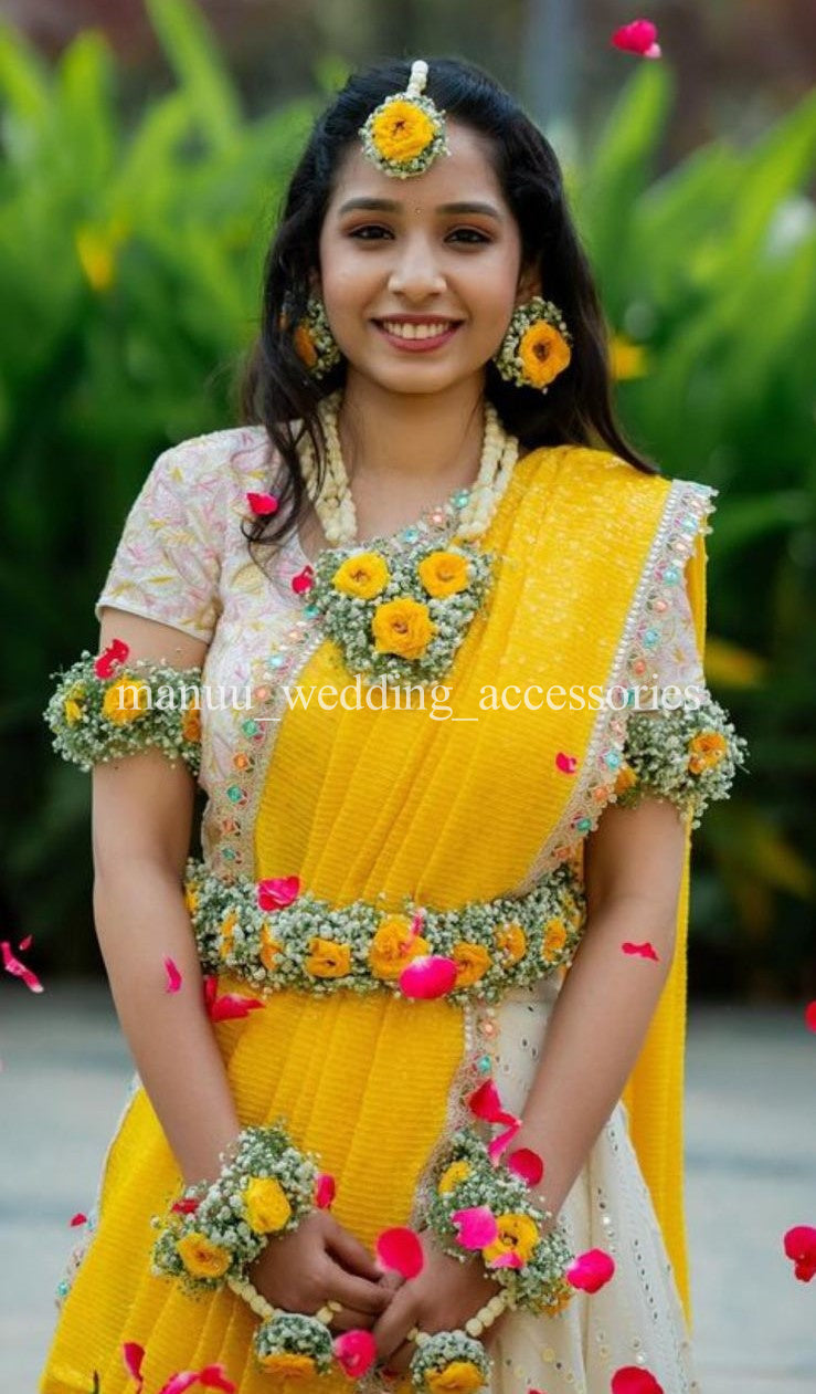 Haldi Jewelry -Yellow & White