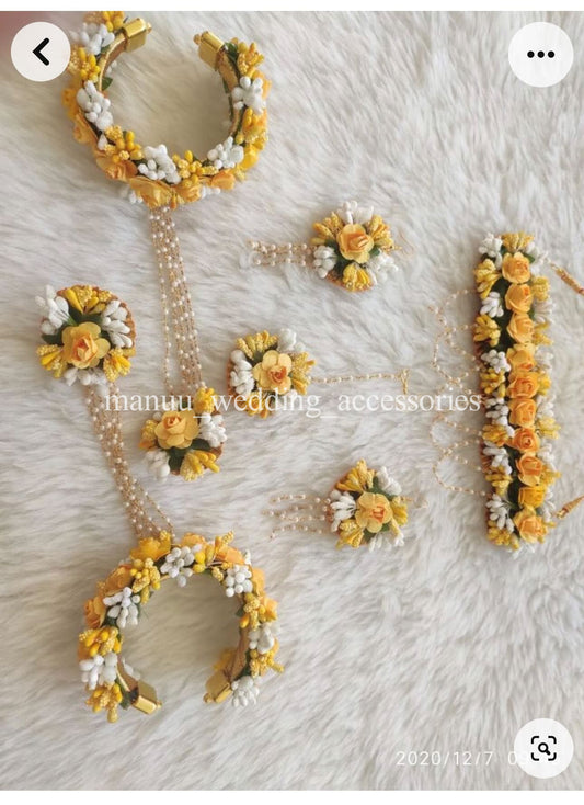 Haldi Jewelry -Yellow & White