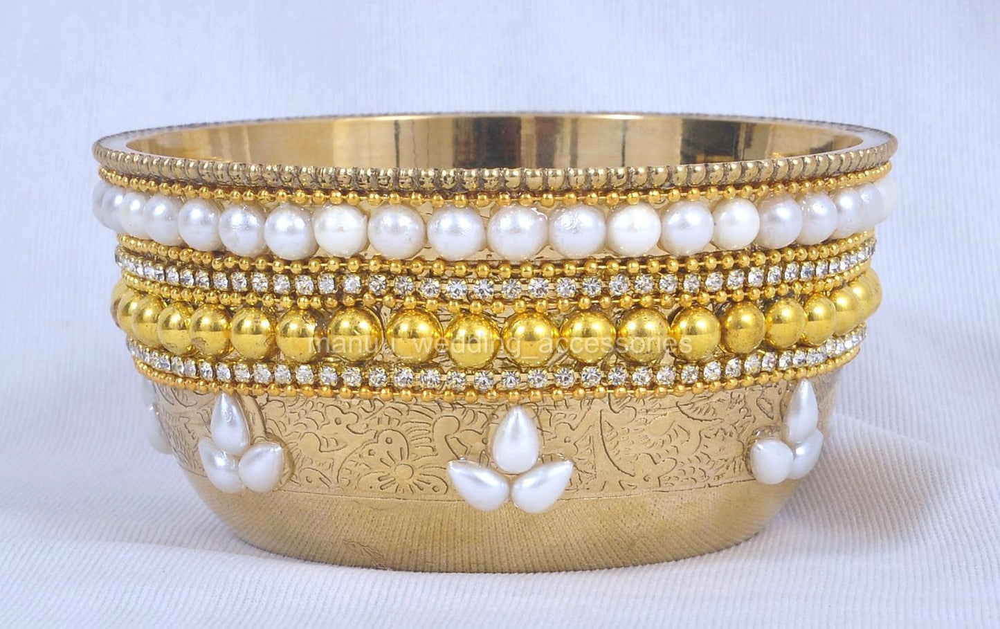 Mangala Harathi Set - White and Gold pearl