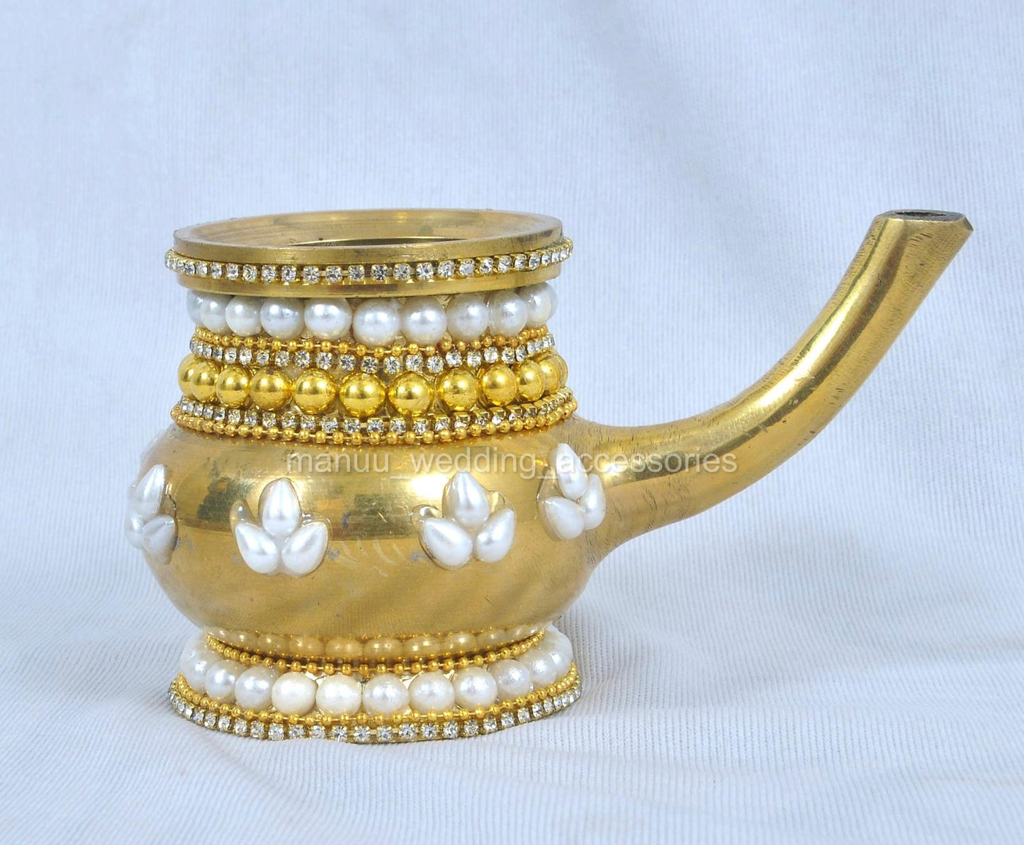 Mangala Harathi Set - White and Gold pearl