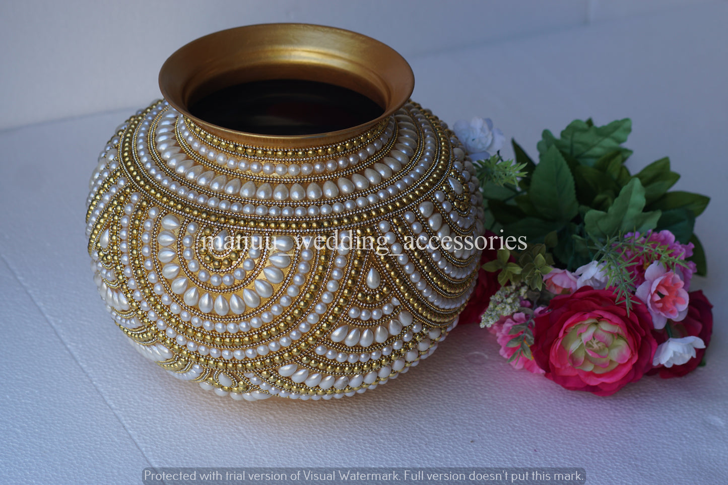 Ungarala Bindey - Full Design -Gold and White Pearl Design