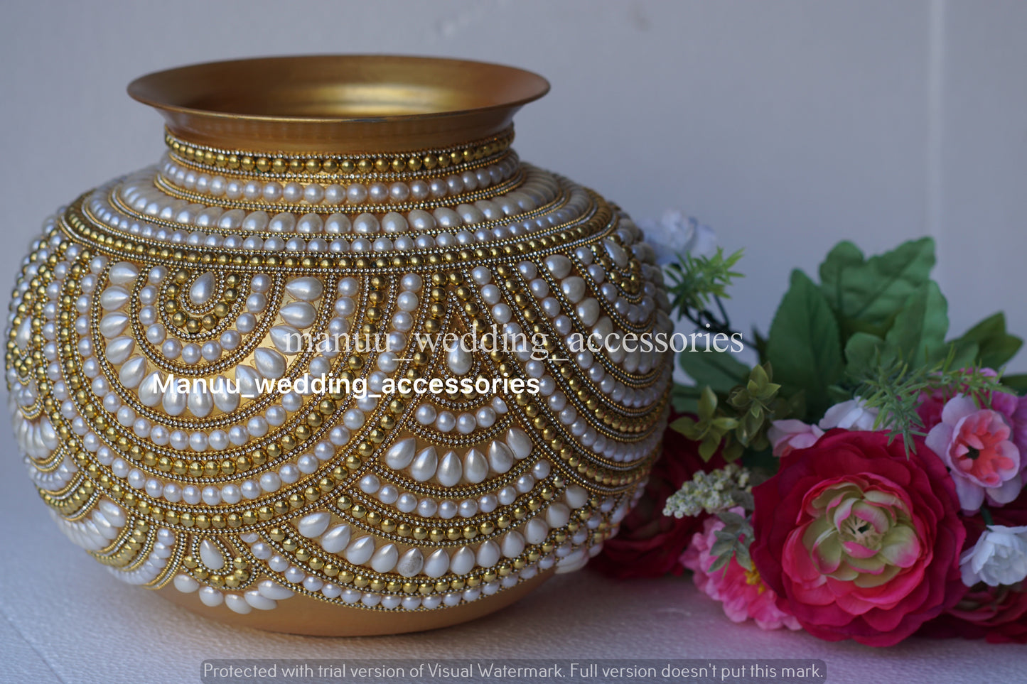 Ungarala Bindey - Full Design -Gold and White Pearl Design