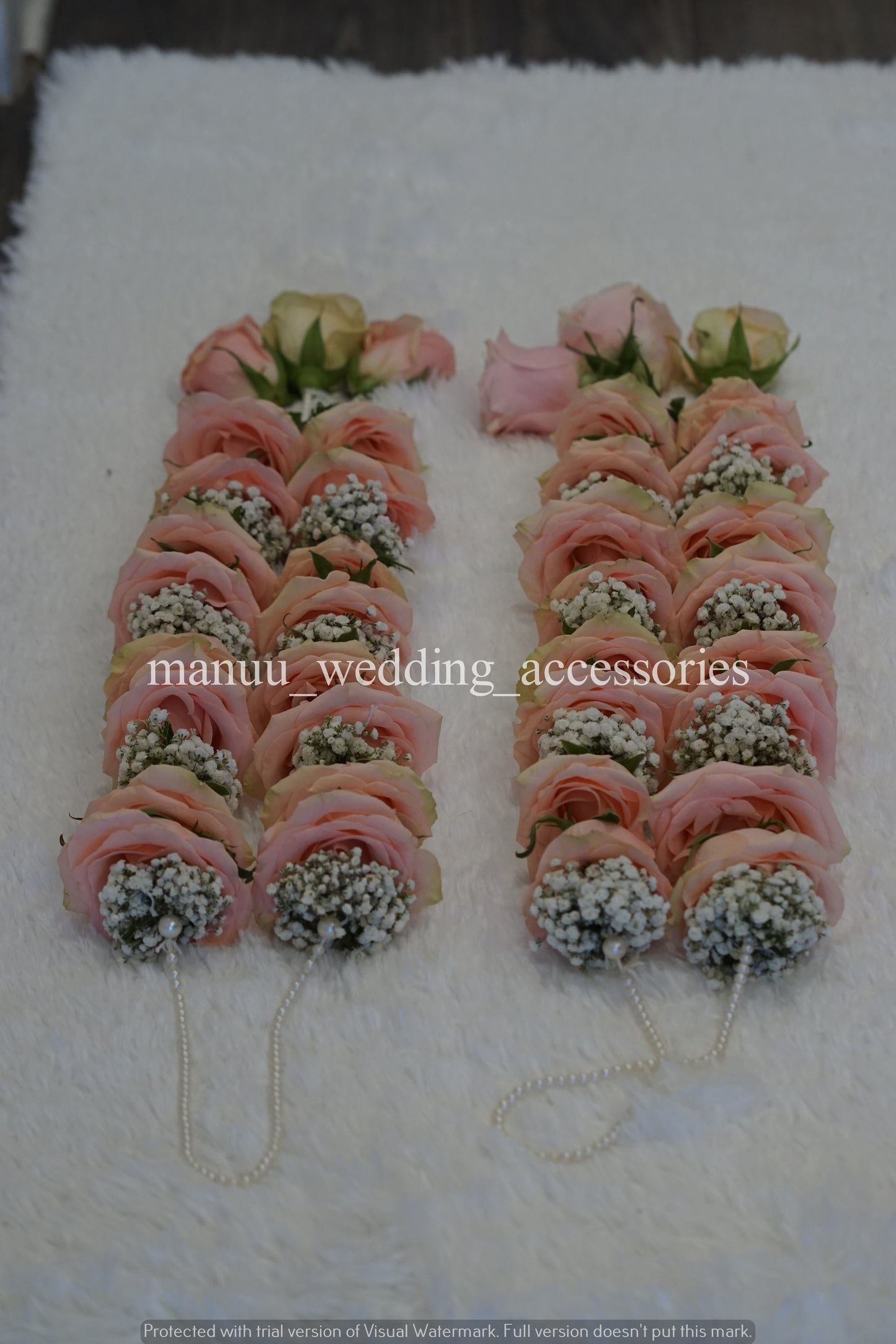 Fresh Flower Garlands – Roses & Baby's Breath - Customization Available