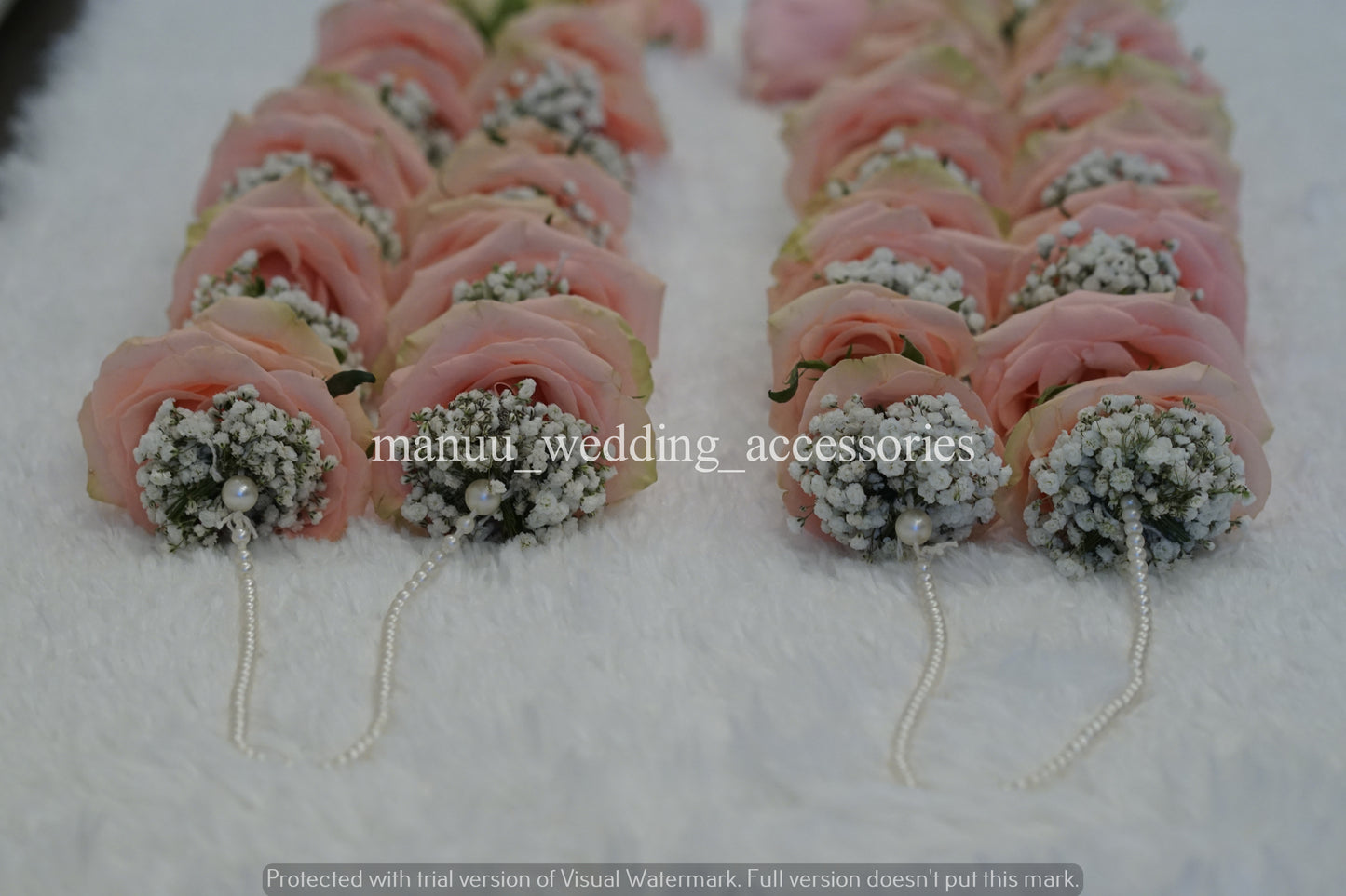 Fresh Flower Garlands – Roses & Baby's Breath - Customization Available