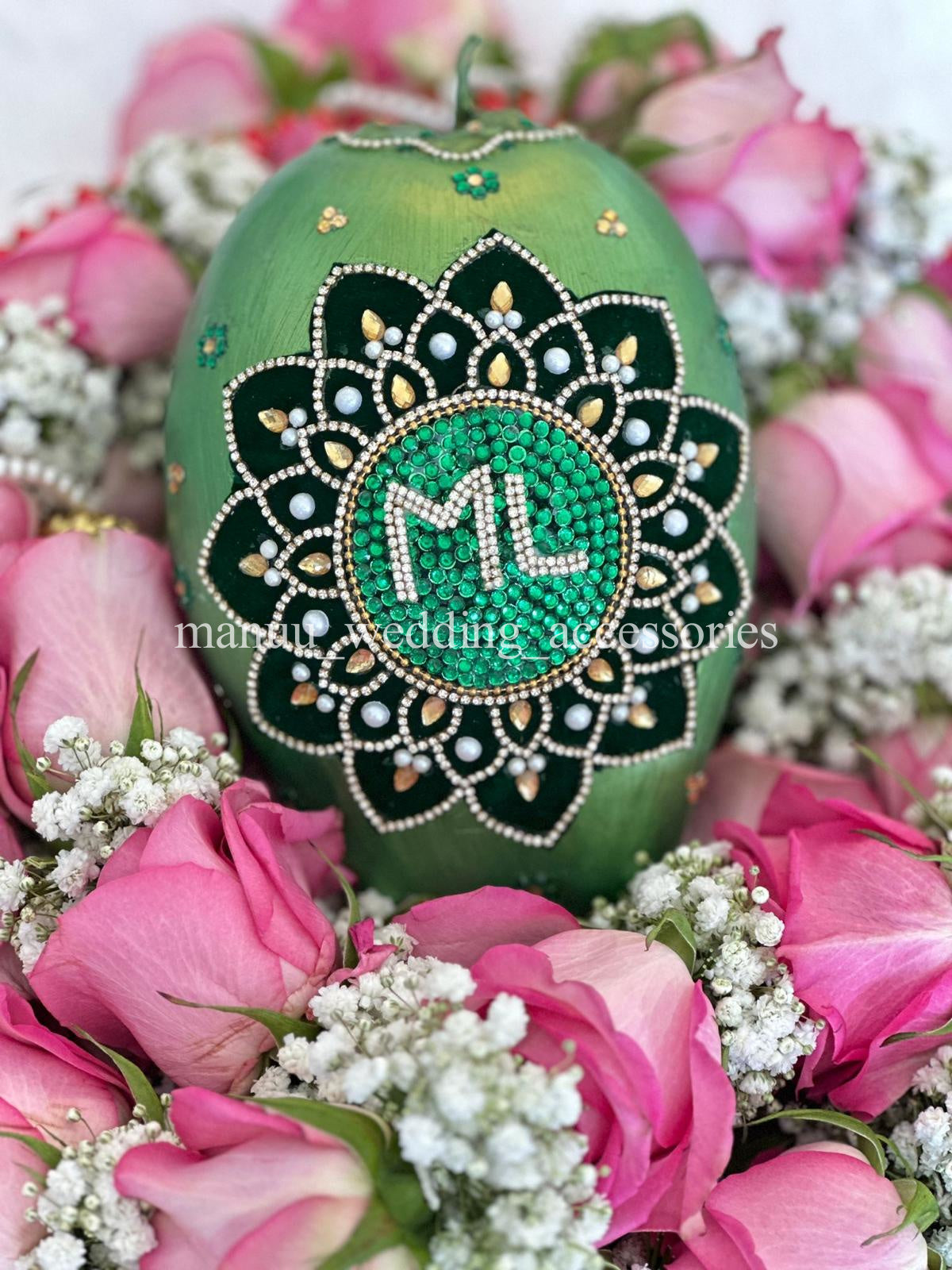 Fresh Kobbari Bondam - Flower design with names