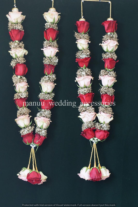 Fresh Flower Garlands – Roses & Baby's Breath - Customization Available