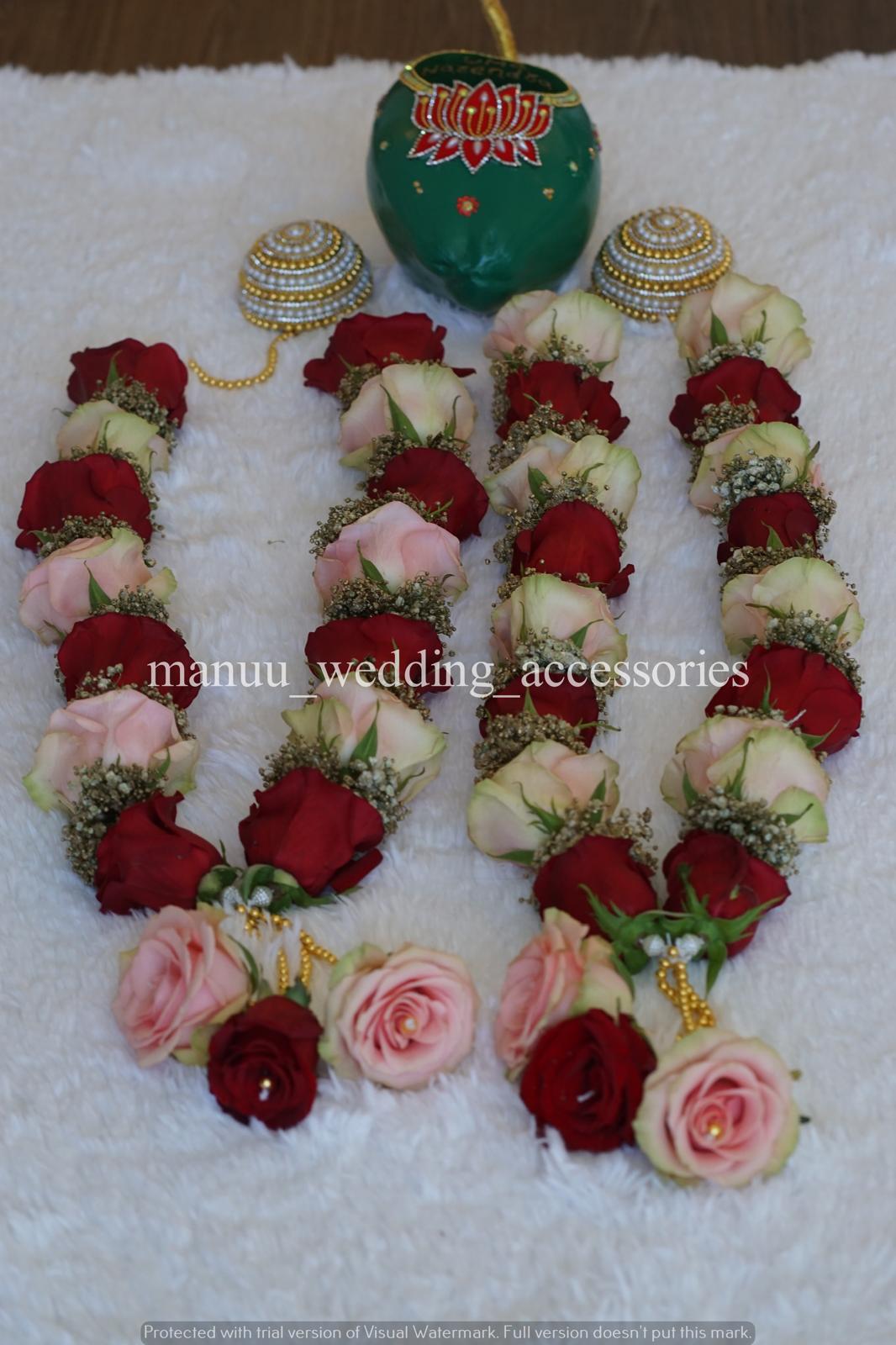 Fresh Flower Garlands – Roses & Baby's Breath - Customization Available