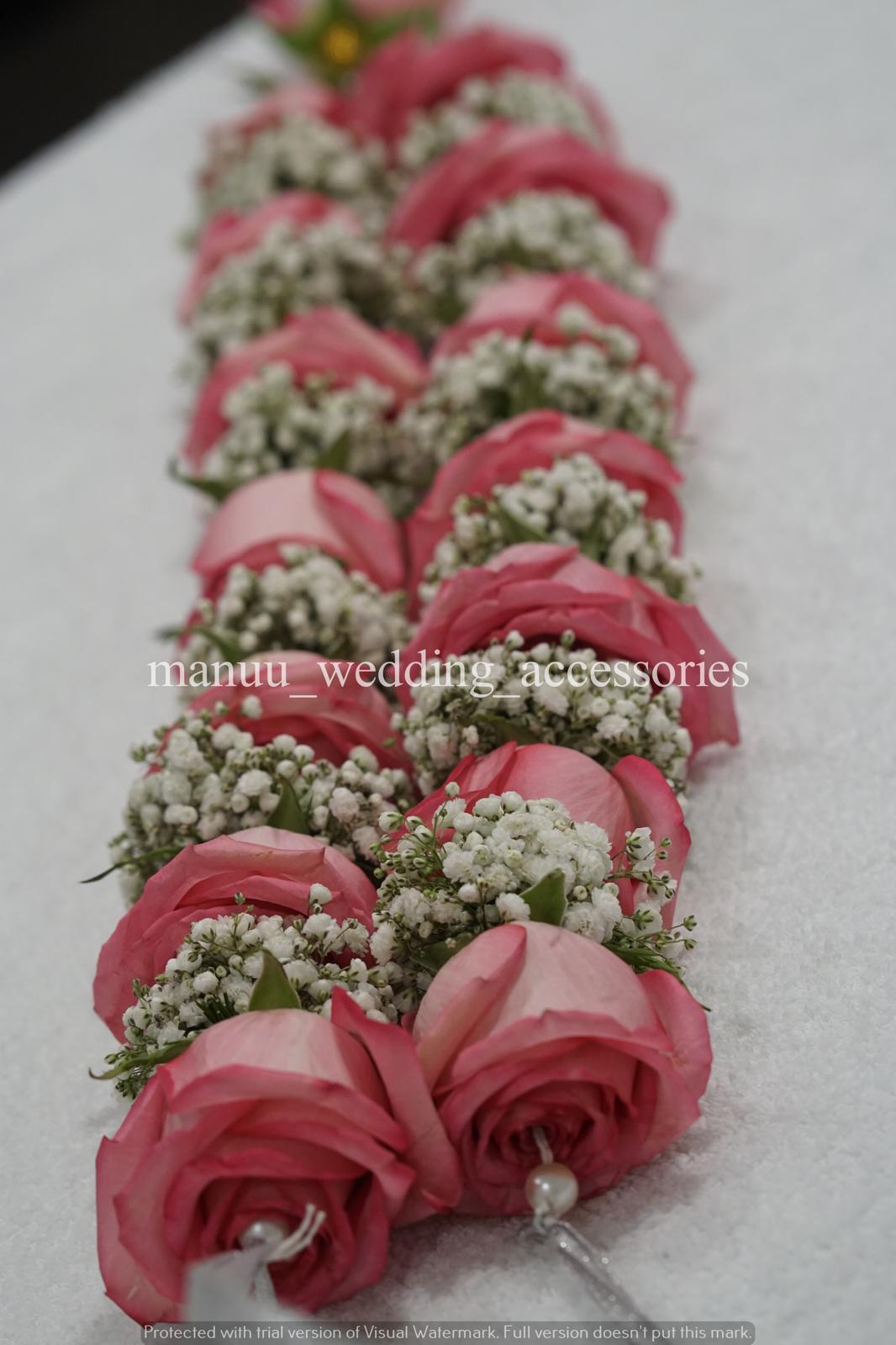 Fresh Flower Garlands – Roses & Baby's Breath - Customization Available