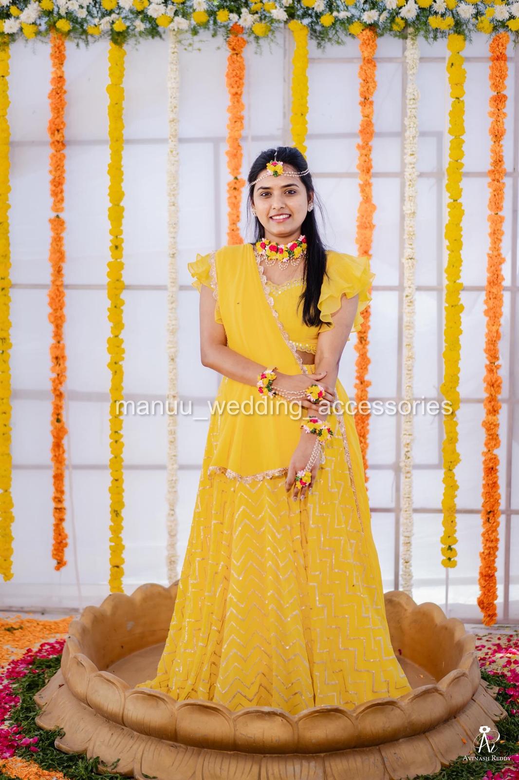 Haldi Jewelry -Yellow and red