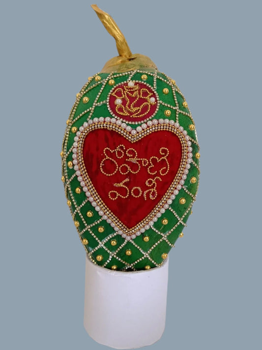 Fresh Kobbari Bondam - Heart and Ganesh Shape  with Bride and Groom Names